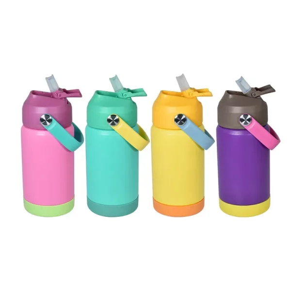Stainless 12Oz Steel Kids Tumbler Powder Coated Colored Children Student Sports Water Bottle 350Ml Blank Whiteportable Drink Cup Custom
