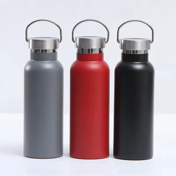 stainless steel sport water bottle with metal lid double wall keep warm drinking kettle outdoor gym cold bottles - Image 2