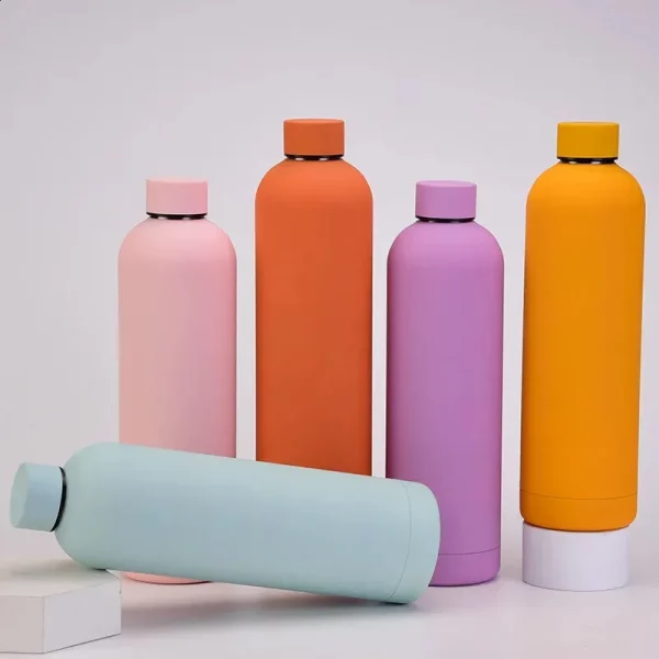 Insulated 1L 1000ml stainless steel plate water bottle - Image 2