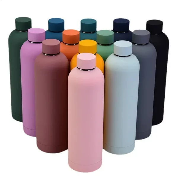Insulated 1L 1000ml stainless steel plate water bottle