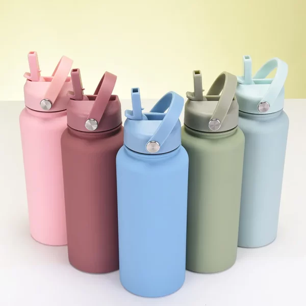 1L Sports WATER Bottle, Name Customization,Stainless Steel Capacity Vacuum Flas Drinkware Large Mouth Thermos CUP