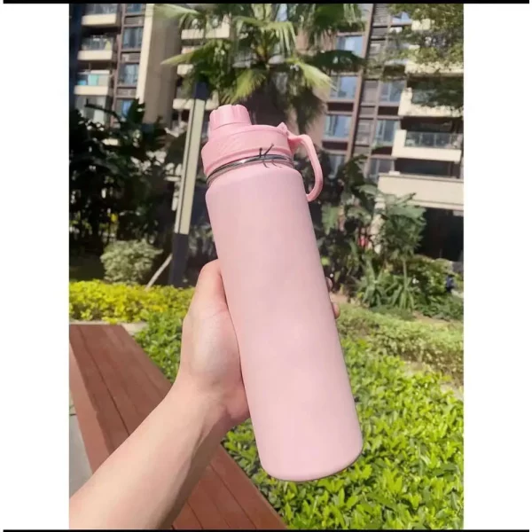 710ml Insulated Water Cup Sport Gym Vacuum Bottles Portable Leakproof Outdoor Cup Stainless Steel Thermos Pure Color - Image 2
