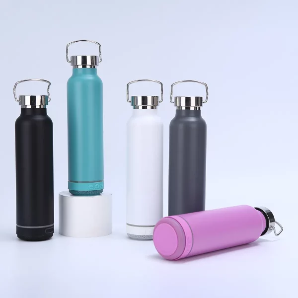 600ml Bluetooth Speaker water bottle stainless steel vacuum insulated music cup outdoor sports drinking bottle with wireless Speaker customize - Image 2