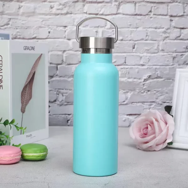 stainless steel sport water bottle with metal lid double wall keep warm drinking kettle outdoor gym cold bottles Fedex - Image 2