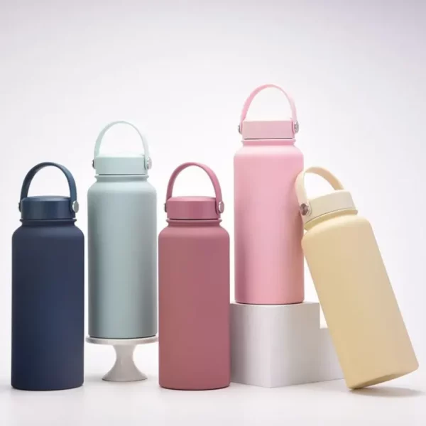 1L 304 Stainless Steel Frosted Water Bottle Portable Outdoor Sports Cup Insulation Travel Vacuum Flask Bottles by