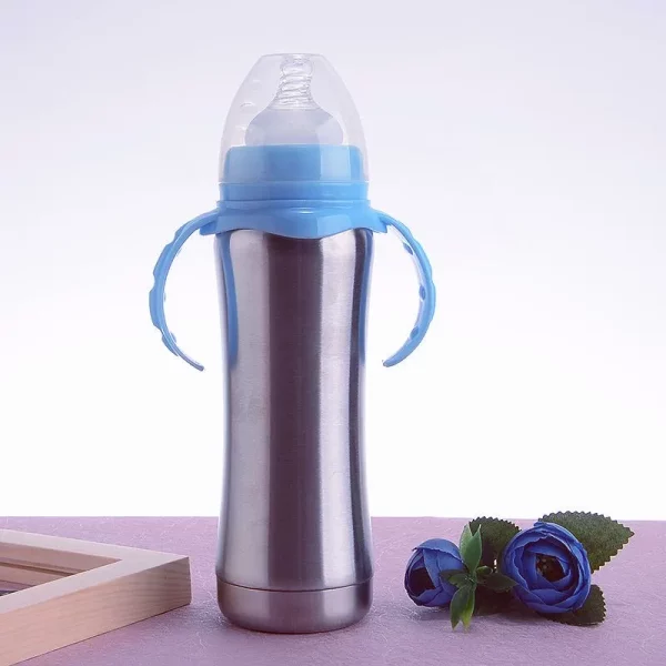 Baby Cup Sippy Cup Water Bottle for Kids 8oz Stainless Steel with Handle Insulated Flask Keep Hot & Cold for Hours c02