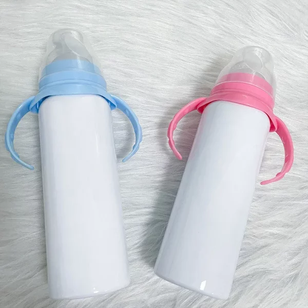 8oz Sublimation Straw Feeding Baby Pacifier Bottles Double Wall Stainless Steel Water Bottle Vacuum Insulation Simple Portable Mugs With Handle - Image 2