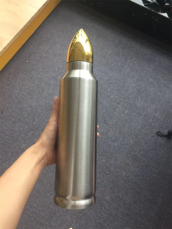 Custom ! 1000ml Bullet Shape Bottle 1L Stainless Steel Vacuum Insulated Drinking Cup Flask Outdoor sports water bottle