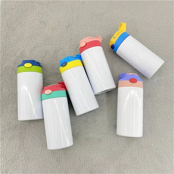 12oz New Sublimation STRAIGHT Sippy Cups Kids Tumblers Water Bottle Stainless Steel Double-Wall Insulated Vacuum Drinking Milk Mugs in Bulk - Image 2