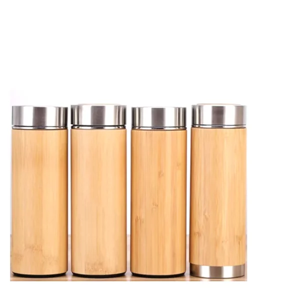 Bamboo Stainless Steel Vacuum Mug Car Straight Water Bottle Purple Clay Liner Handy Tumbler Business Gift - Image 2